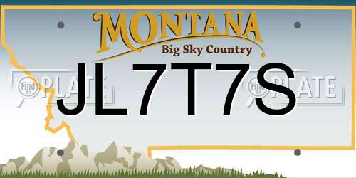 JL7T7S Montana License Plate