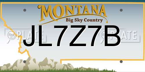 JL7Z7B Montana License Plate