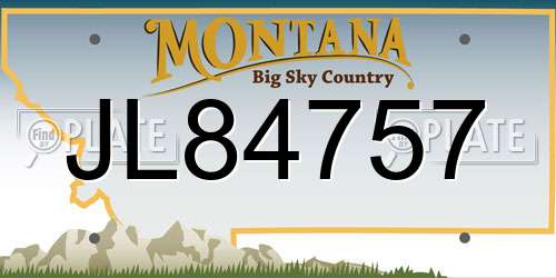 JL84757 Montana License Plate
