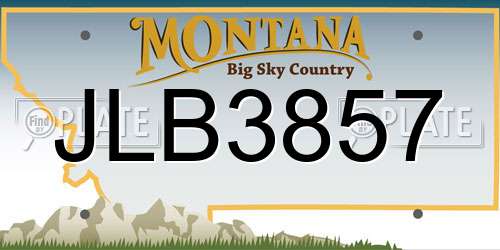 JLB3857 Montana License Plate