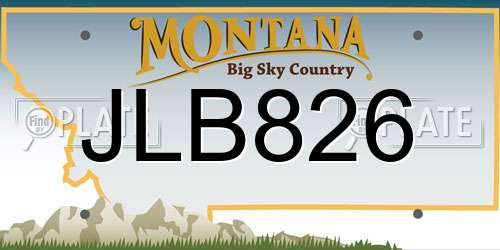 JLB826 Montana License Plate
