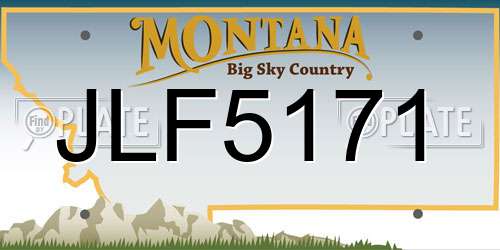 JLF5171 Montana License Plate