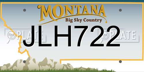 JLH722 Montana License Plate