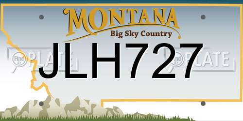 JLH727 Montana License Plate
