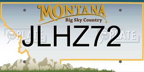 JLHZ72 Montana License Plate