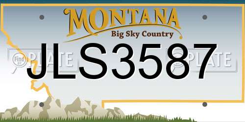 JLS3587 Montana License Plate