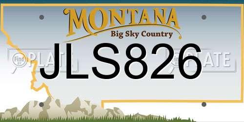 JLS826 Montana License Plate