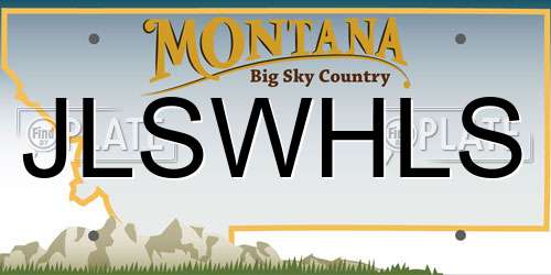 JLSWHLS Montana License Plate