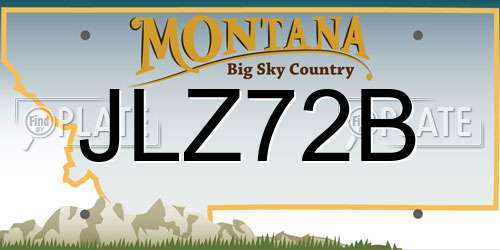 JLZ72B Montana License Plate