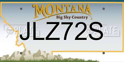 JLZ72S Montana License Plate