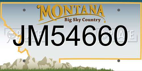 JM54660 Montana License Plate