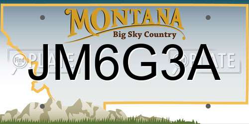JM6G3A Montana License Plate