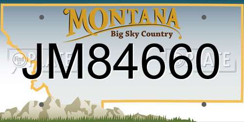 JM84660 Montana License Plate