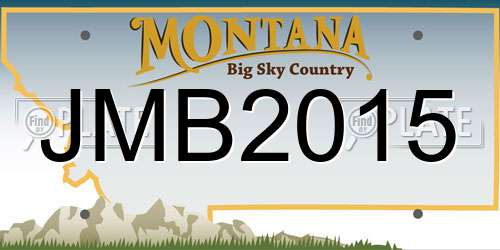 JMB2015 Montana License Plate