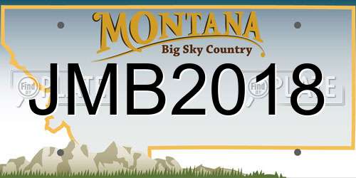 JMB2018 Montana License Plate