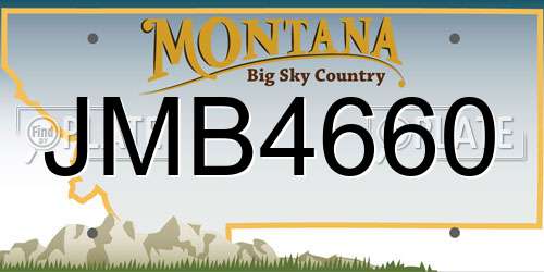 JMB4660 Montana License Plate