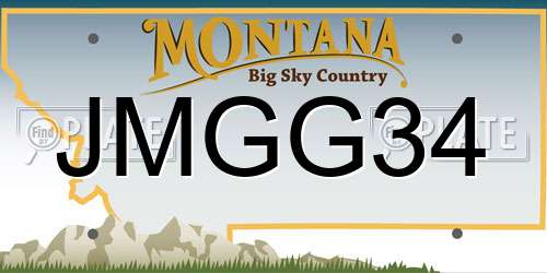 JMGG34 Montana License Plate