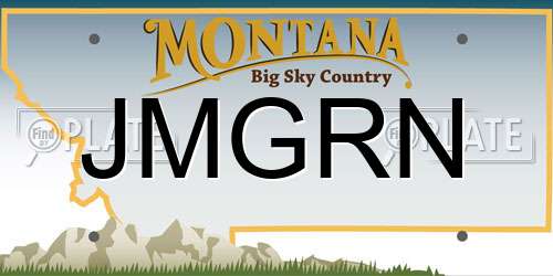 JMGRN Montana License Plate