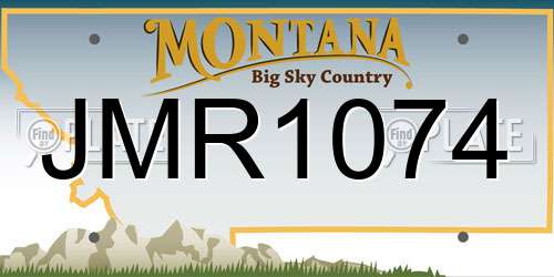 JMR1074 Montana License Plate