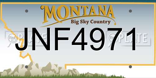 JNF4971 Montana License Plate