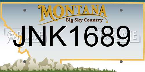 JNK1689 Montana License Plate