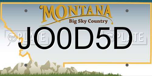 JO0D5D Montana License Plate