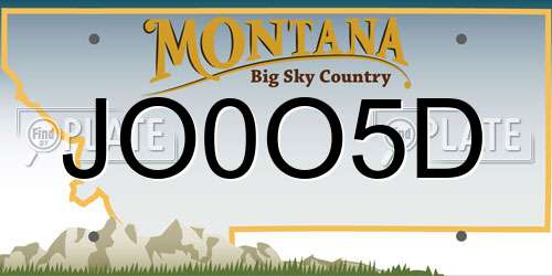 JO0O5D Montana License Plate