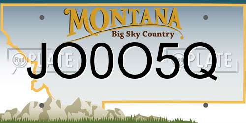 JO0O5Q Montana License Plate