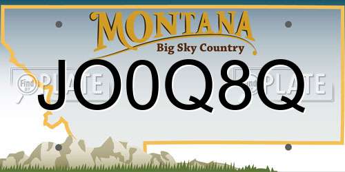 JO0Q8Q Montana License Plate