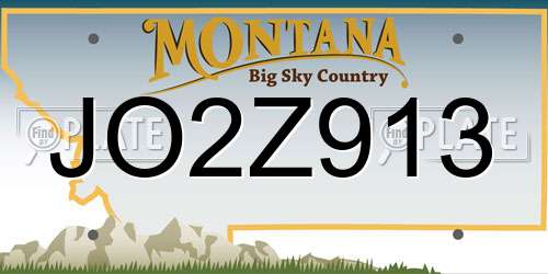 JO2Z913 Montana License Plate