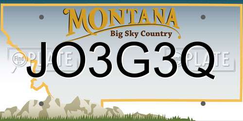 JO3G3Q Montana License Plate