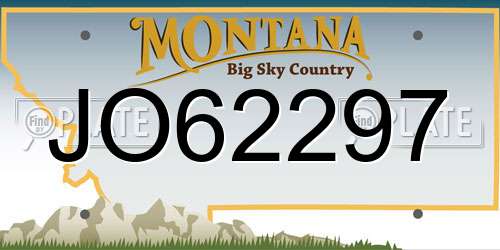 JO62297 Montana License Plate