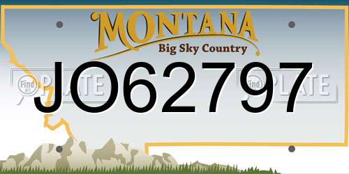 JO62797 Montana License Plate