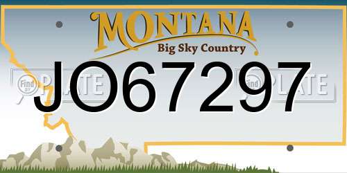 JO67297 Montana License Plate