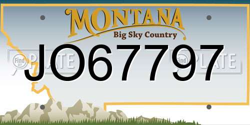 JO67797 Montana License Plate