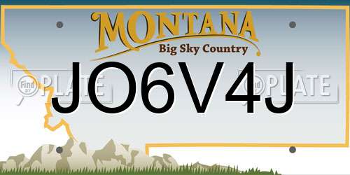 JO6V4J Montana License Plate
