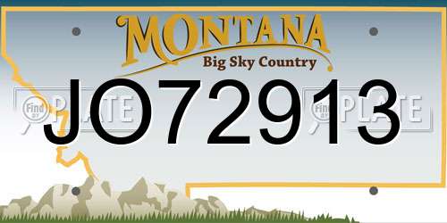 JO72913 Montana License Plate