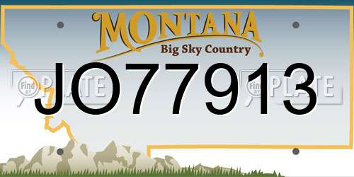JO77913 Montana License Plate