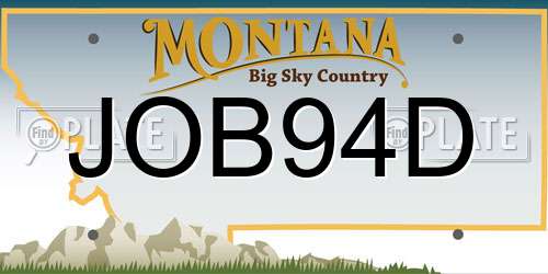 JOB94D Montana License Plate