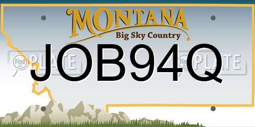 JOB94Q Montana License Plate