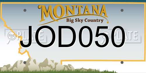 JOD050 Montana License Plate