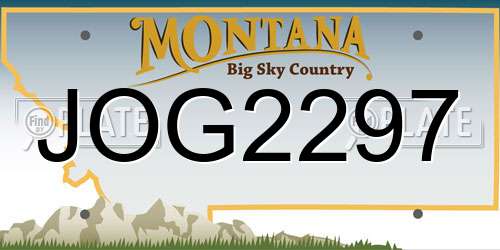 JOG2297 Montana License Plate
