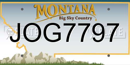 JOG7797 Montana License Plate