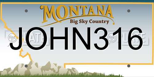 JOHN316 Montana License Plate