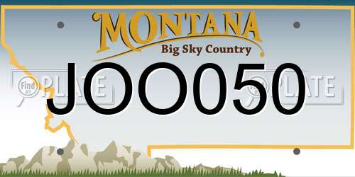 JOO050 Montana License Plate