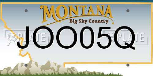 JOO05Q Montana License Plate