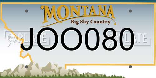 JOO080 Montana License Plate