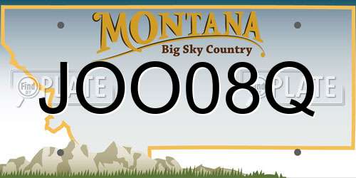 JOO08Q Montana License Plate