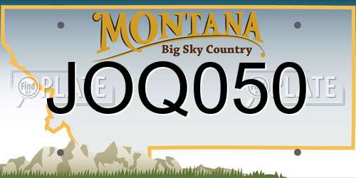 JOQ050 Montana License Plate