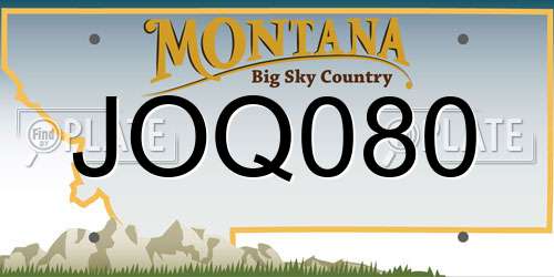 JOQ080 Montana License Plate